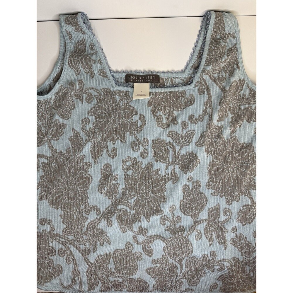 Sigrid Olsen Collection Knit Tank Top Blue Size Small Pre Owned